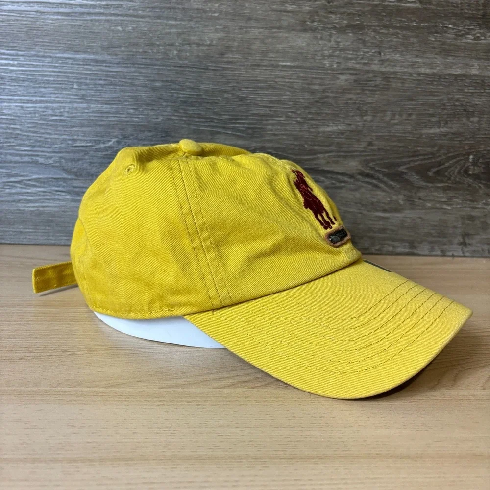 Eagle Polo Club Golf Hat Cap Strap Back Yellow Adjustable